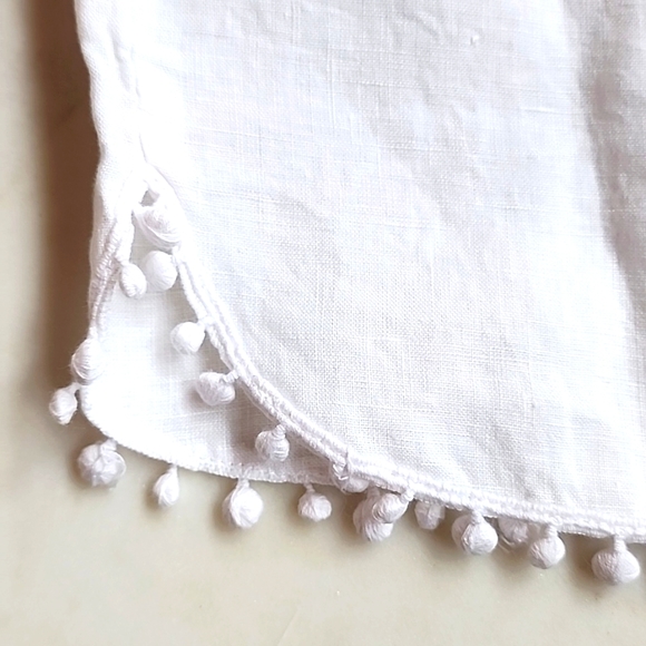 3 dots ••• white linen pompom shorts size large - Picture 7 of 10